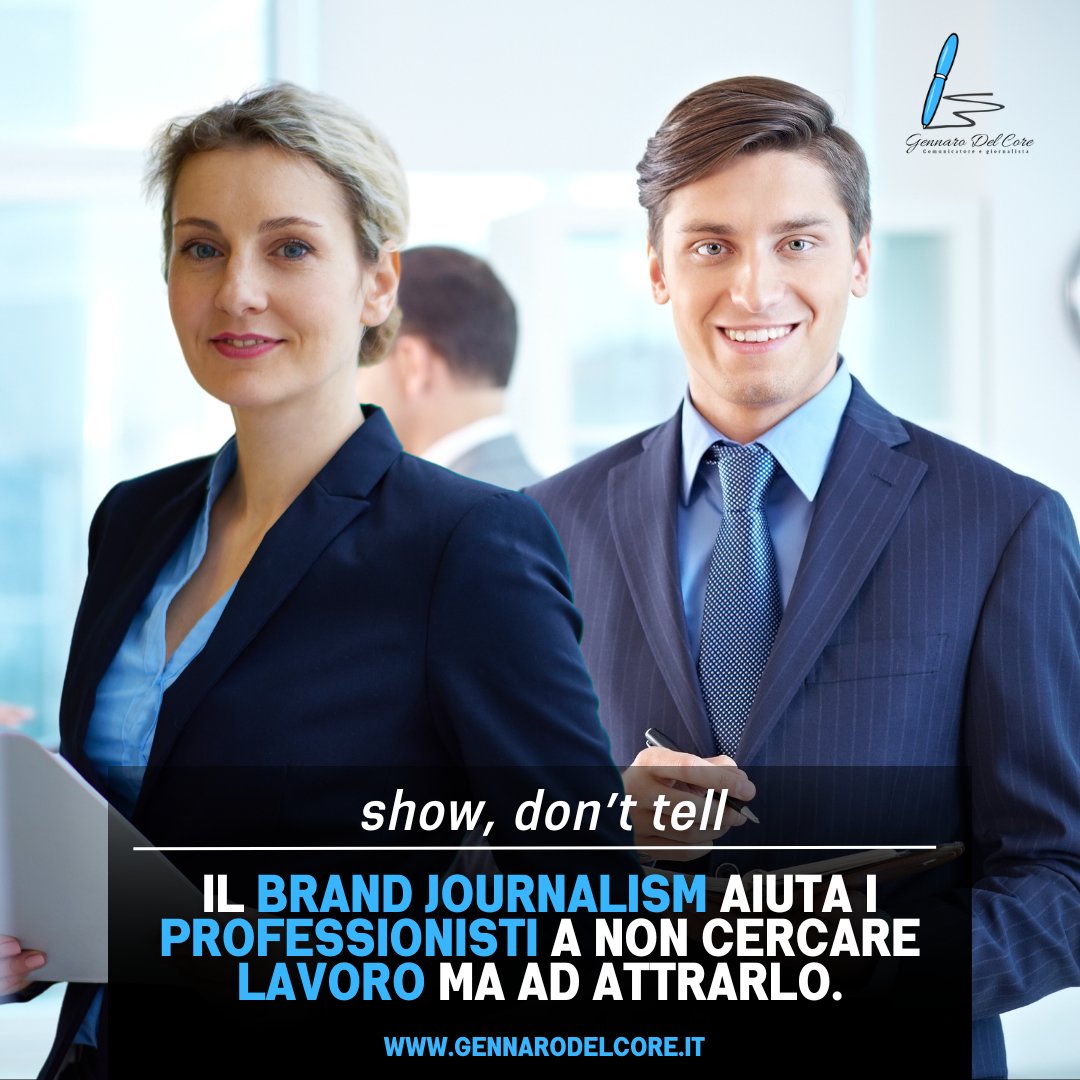 Il #brandjournalism per i #professionisti Il #professionista è sempre impegnato nella ricerca di nuovi ingaggi. E se invece di #pubblicità ragionassi di #giornalismo del #brand? Leggi qui gennarodelcore.it/il-professioni…
