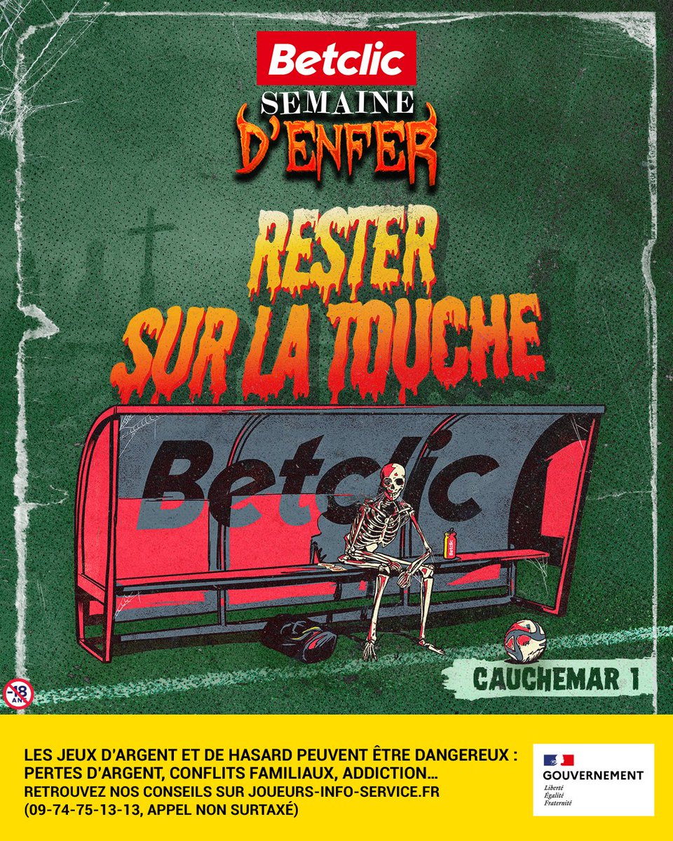 Betclic's tweet image. Tu as peur de rater cette semaine d'enfer ? 😱

On offre 5 X 66,6€ de Freebets pour t'éviter de rester sur la touche 🎃

🔁 RT + commente le match que tu ne veux absolument pas rater cette semaine ✍️