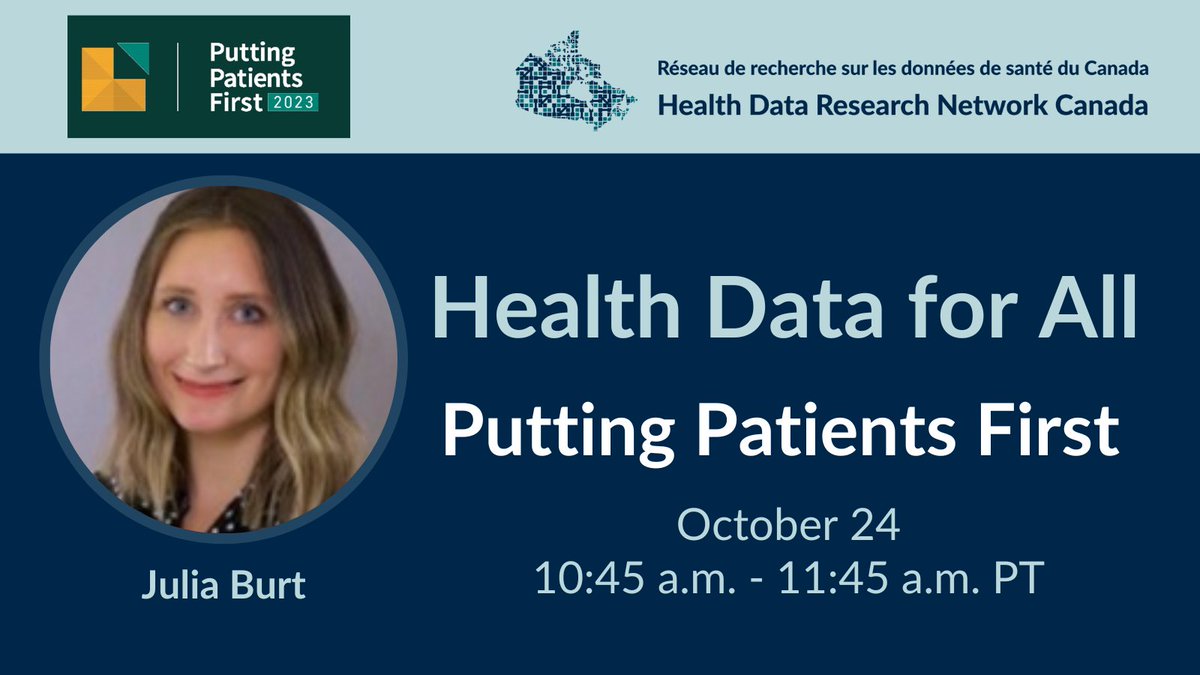 🤩 We're excited to hear our Public Engagement Lead @JuliaBurt18 discuss the different ways that #HDRNCanada engages with the public on issues related to #HealthData TOMORROW at #PPF23!

Learn more ➡️ bit.ly/450HPPz