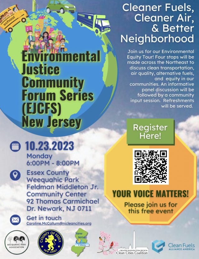 Join us tonight in Newark. #cleantransportation #GWRCCC #njcleancities #environmentaljustice @GWRCCC #cleanfuels @CleanFuelsAA