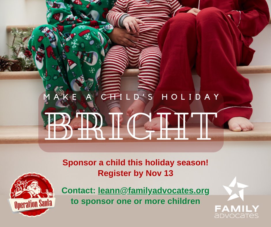 🎅Make a child's holidays merry and bright! Contact leann@familyadvocates.org to sponsor one or more children!

#familyadvocatesboise #safekids #strongfamiles #bravevolunteers