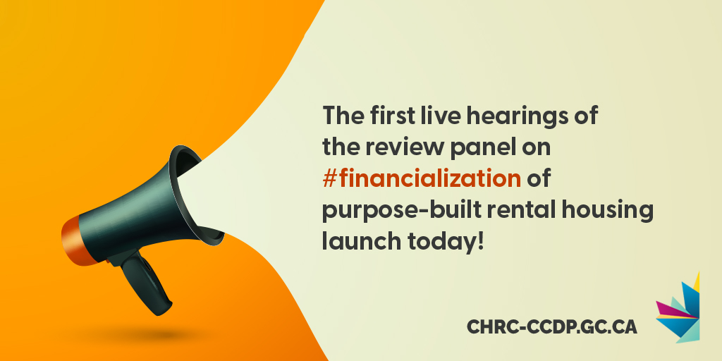 HousingLogement's tweet image. The first live hearings of the @EN_NHC review panel on the #financialization of purpose-built rental housing launch today! The Advocate will speak at 1pm EST – tune in here: nhc-cnl.ca/publications/p…