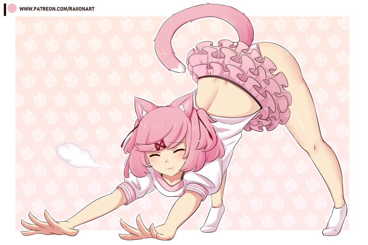 RaionArt's tweet image. I'm thinking about drawing another Nyatsukitten stretch lately