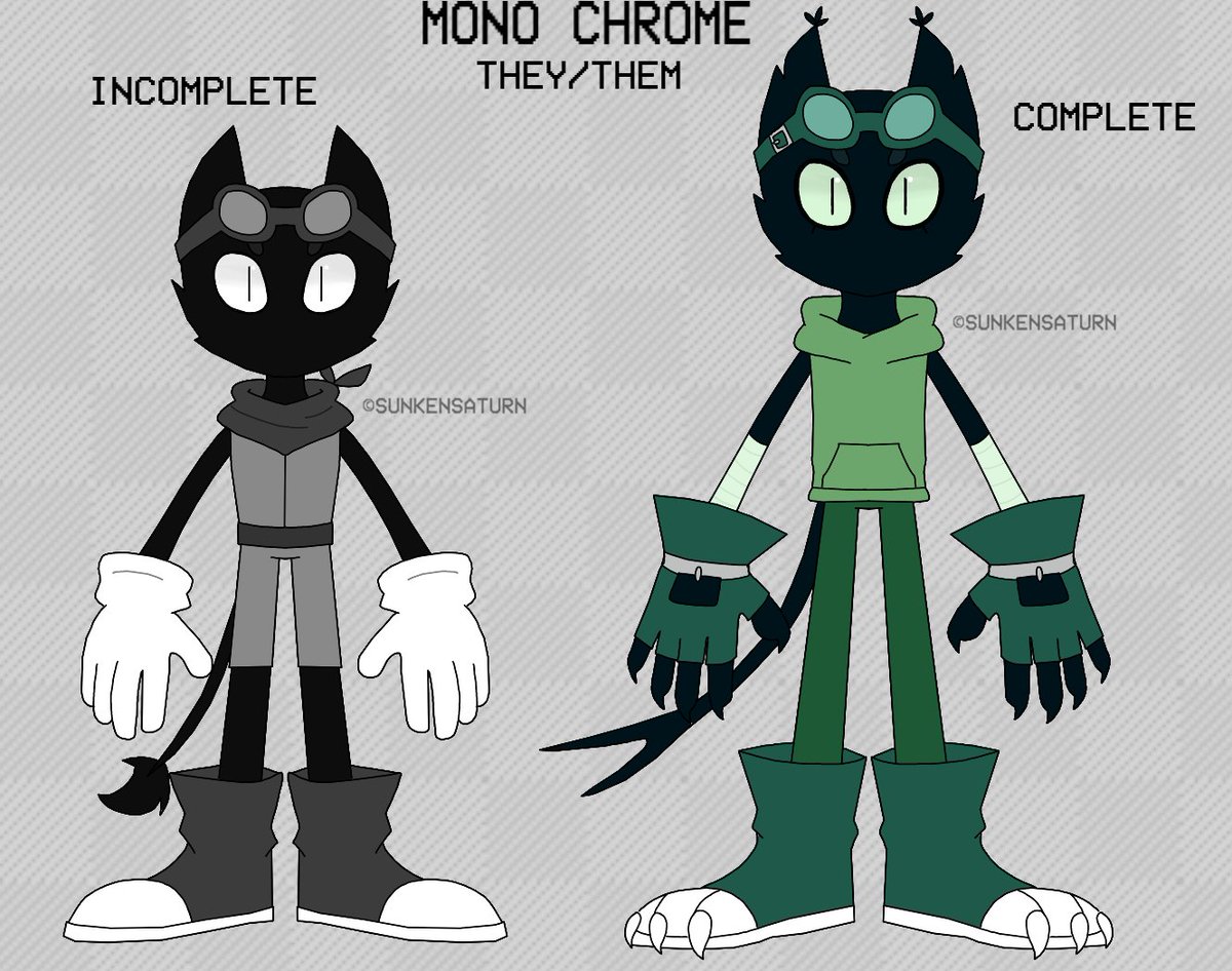 SUNKENSATURN's tweet image. Mono, &amp;amp; their forms!

If you remember Aimless &amp;amp; Senseless, they're connected to this character.