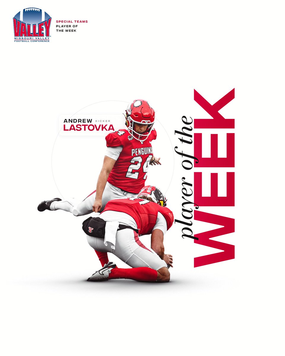 𝐁𝐢𝐠-𝐭𝐢𝐦𝐞 𝐤𝐢𝐜𝐤 = @valleyfootball Special Teams Player of the Week! 🐧🏈

Way to go Andrew! Shoutout to long snapper Sam Merryman and holder Brendon Kilpatrick as well 💪

#GoGuins // #LeaveNoDoubt