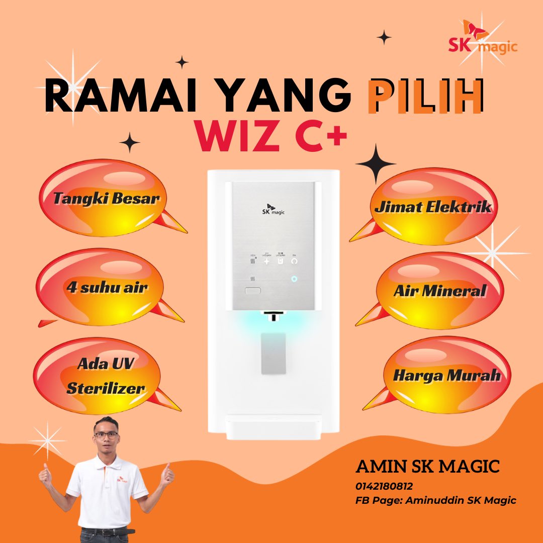 aaminnazfar's tweet photo. Pilihan yang paling tepat untuk rumah anda adalah penapis air SK Magic. Ramai rakyat Malaysia yang memilih penapis air SK Magic kerana kualiti dan rasa air yang keluar lebih sedap dan segar. https://t.co/Yb6Gb0XwXi