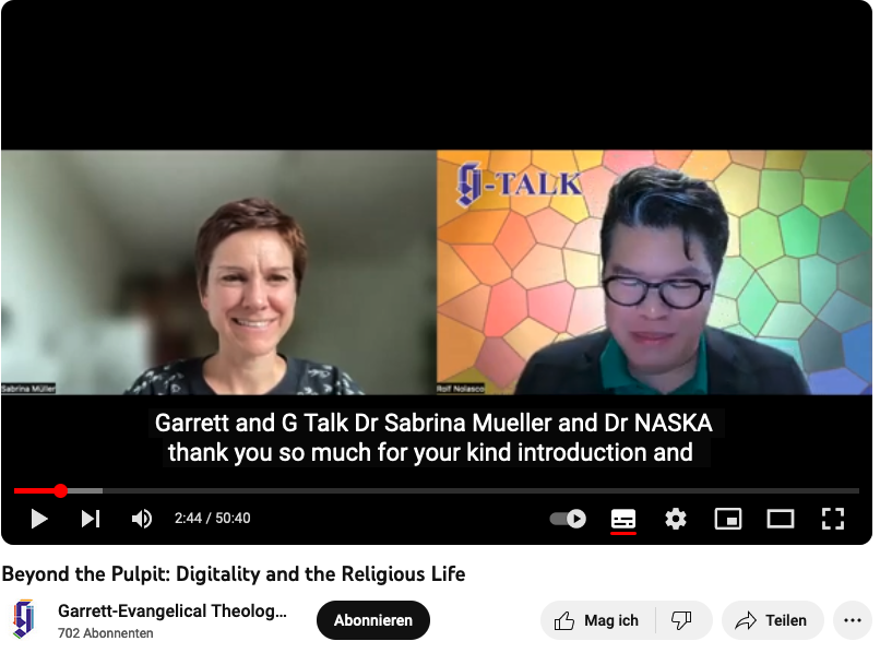 Sabrina Müller (@muellerbsabrina) on Twitter photo I was privileged to talk to Prof R. Nolasco of Garrette-Evangelical Theological Seminary on Religious Life & Digitality.
<a href="/UZH_DigRel/">Digital Religion(s)</a>
youtube.com/watch?v=uI-Lv4… I was privileged to talk to Prof R. Nolasco of Garrette-Evangelical Theological Seminary on Religious Life & Digitality.
<a href="/UZH_DigRel/">Digital Religion(s)</a>
youtube.com/watch?v=uI-Lv4…