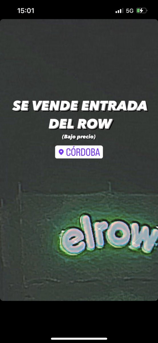 Se vende entrada del row ❗️