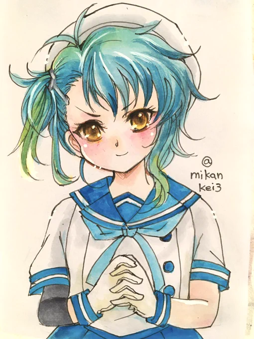 福江です 「ふかえ、呼んだ?」 #艦これ版深夜の真剣お絵描き60分一本勝負 #艦これ版真剣お絵描き60分一本勝負_20231023 #福江 #艦これ