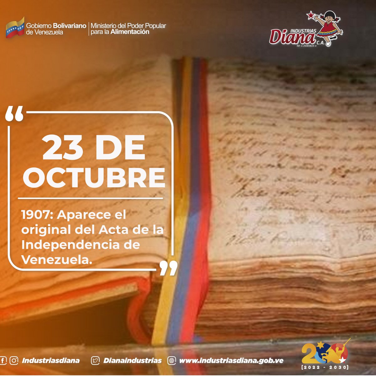 DianaIndustrias's tweet photo. #23Oct| #Efeméride
 En Valencia Edo Carabobo fue hallado el libro del actas del Congreso Constituyente de Venezuela. Documento original que #TalDiaComoHoy fue firmado en el año 1811 y desaparecido en 1812.

#ElEsequiboEsVenezolano https://t.co/jqBtDm2bC6
