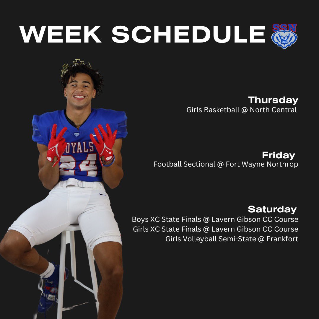 Weekly schedule for the Royals!
