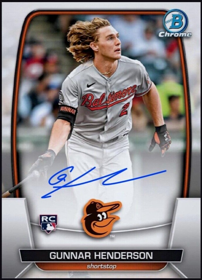 digitalrookies's tweet image. 2023 Topps Bowman Rookie Signature RARE - GUNNAR HENDERSON RC AUTO Digital Card.

SHOP HERE: ebay.com/itm/1859978669…

.
.
.
.
.
.
.
.
.
.
.
.
.
.
#Collectibles #BaseballCards #ToppsBowman #RookieCard #GunnarHenderson