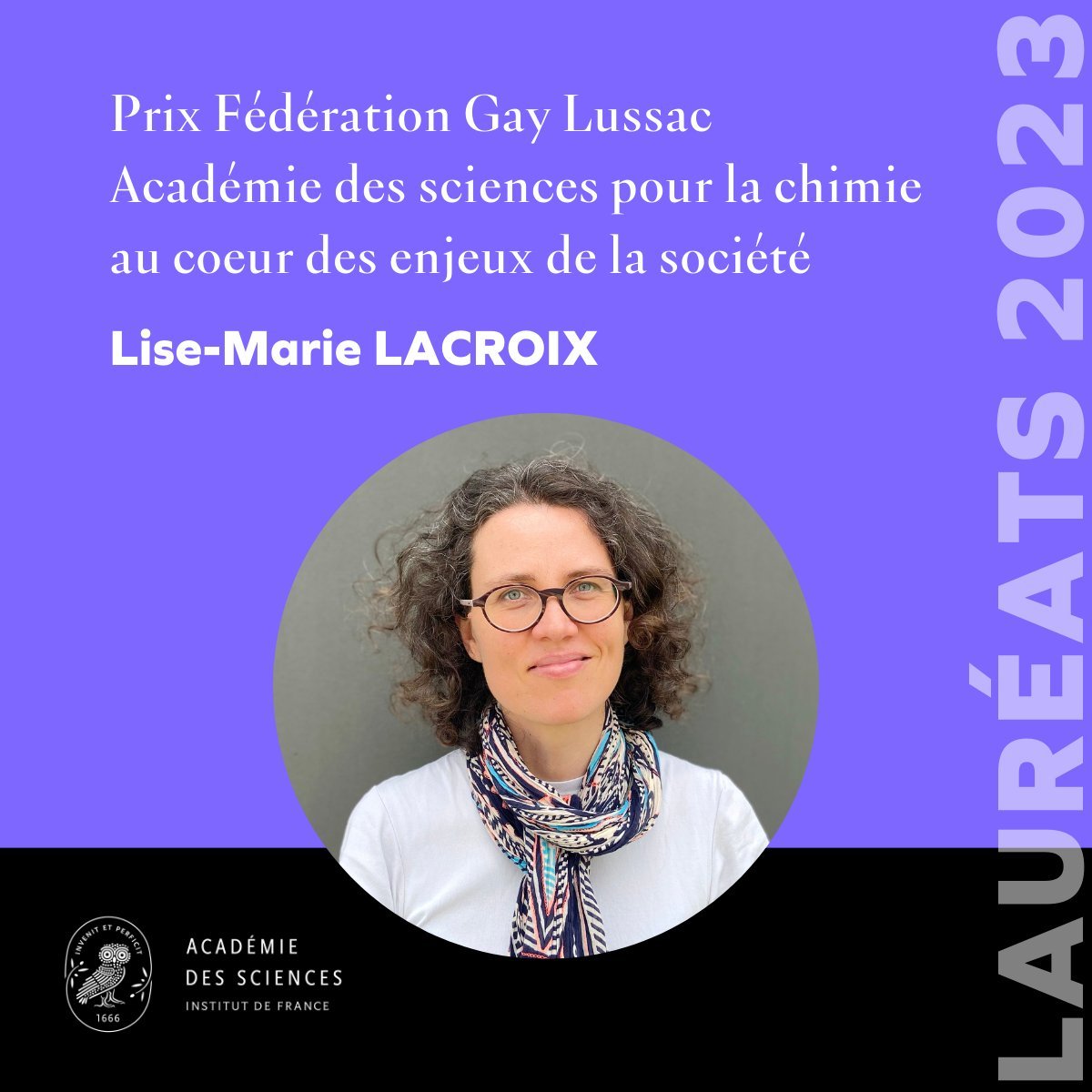 🏆 Prix Académie des sciences 2023

Lise-Marie Lacroix, maîtresse de conférence UT3 s'est vue décerner le Prix Fédération Gay Lussac/Académie des sciences pour la #chimie au cœur des enjeux de la société 👏

#prixAcadSciences
univ-tlse3.fr/a-l-honneur/ac…