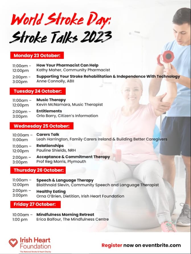 The @Irishheart_ie are hosting some incredible talks for world stroke week. See our poster for more details: #worldstrokeweek ❤️