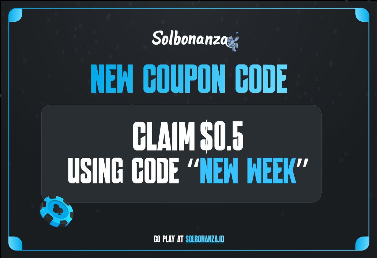 Hope you all have a great start to a new week! CODE: 'NEW WEEK' Try now at: solbonanza.io/cases Good luck !!!