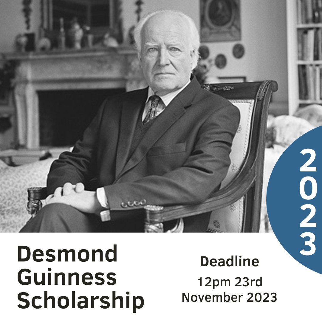 We are pleased to announce that our 2023 Desmond Guinness Scholarship is open to applicants. Deadline is the 23rd of November at 12 noon. For more info on the Scholarship and how to apply go to igs.ie/updates/articl…