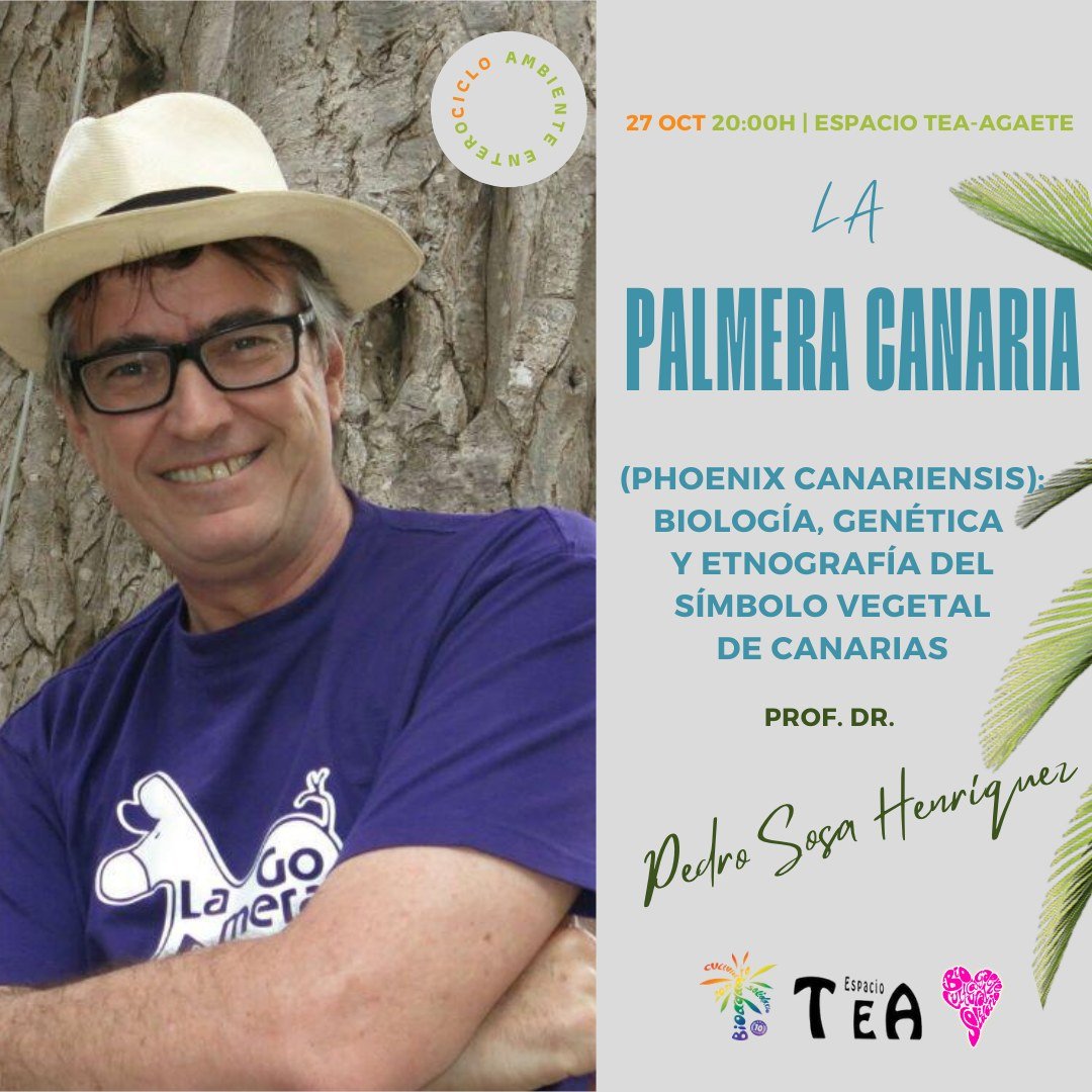 ‼️ Este viernes, 27/10, comenzamos nuestras jornadas de la palmera canaria. 
Lo haremos con el Prof. Dr. Pedro Sosa Henríquez, catedrático de Botánica de la <a href="/ULPGC/">ULPGC</a> e investigador adscrito al Instituto Universitario de Estudios Ambientales y Recursos Naturales (IUNAT).