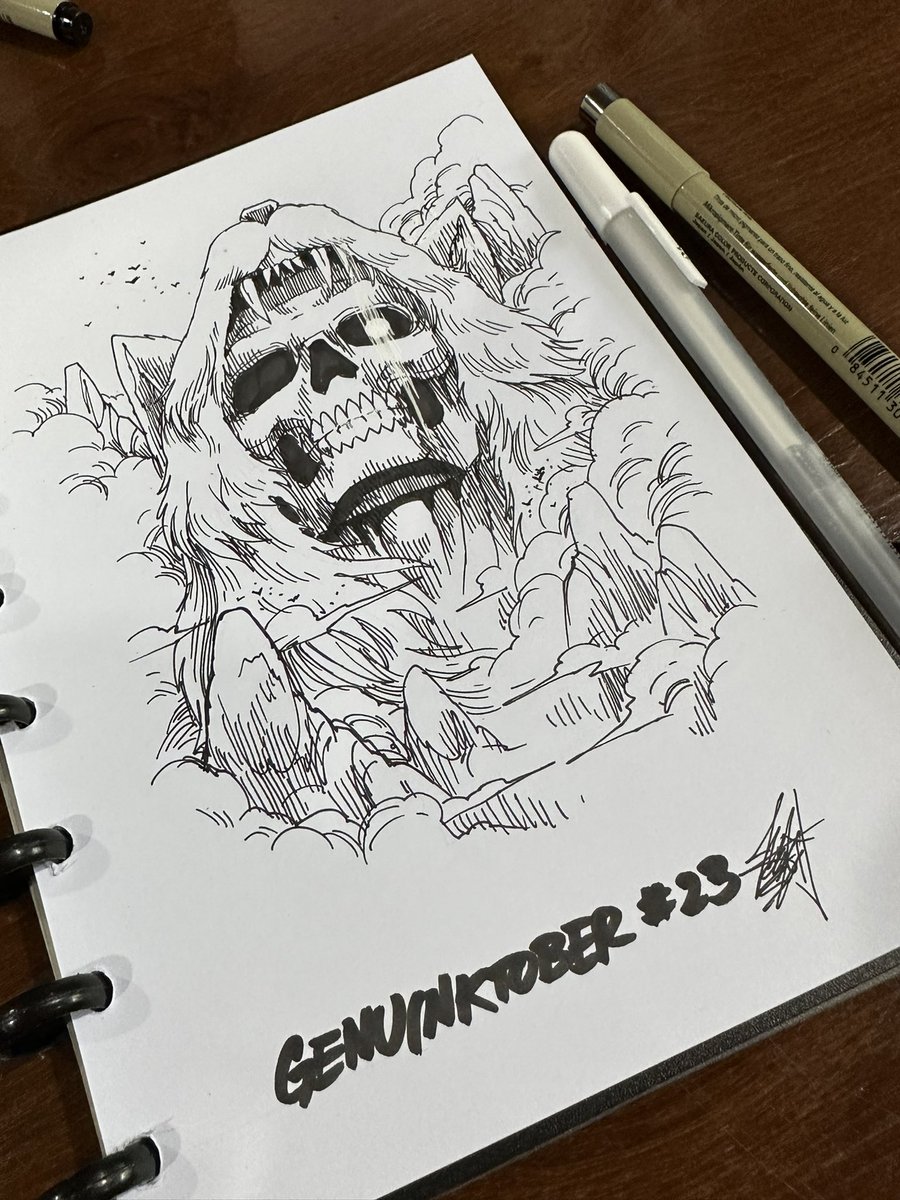 markusmanson's tweet photo. Day 23 of #Genuinktober
“Celestial”
Its not a hill or a mountain.
@inktober
#GenuineUndead #UndeadOctober #Inktober #Inktober2023 #MarkusManson https://t.co/2Nq8zYf694