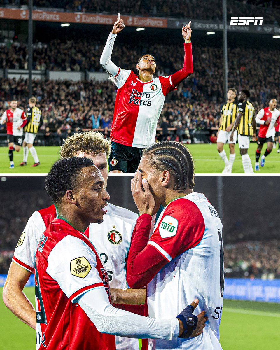 ESPNnl's tweet photo. Calvin Stengs droeg zijn treffer tegen Vitesse op aan z'n overleden opa 🙏🥺
#feyvit https://t.co/UbARH75bY4