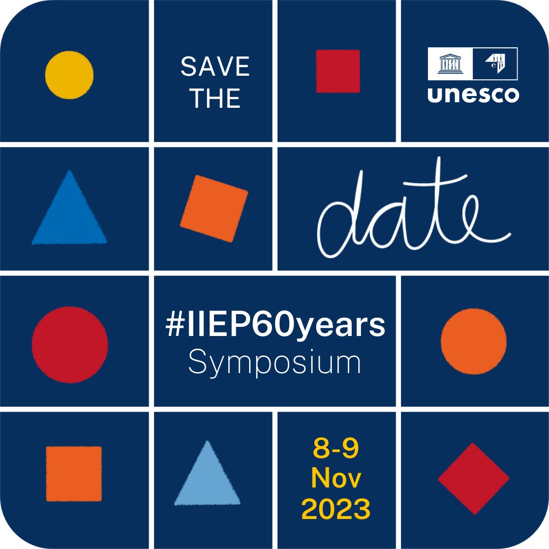 What will the future of educational planning look like? On 8-9 Nov, join our discussions at the #IIEP60years Symposium, spanning 6 areas: 🖥️Technology 💡Learning 🔎Transparency ⚖️Equity 💪Resilience 🛠️Skills Register: at.iiep.unesco.org/symposium60-en 📍Paris (by invitation only) & online
