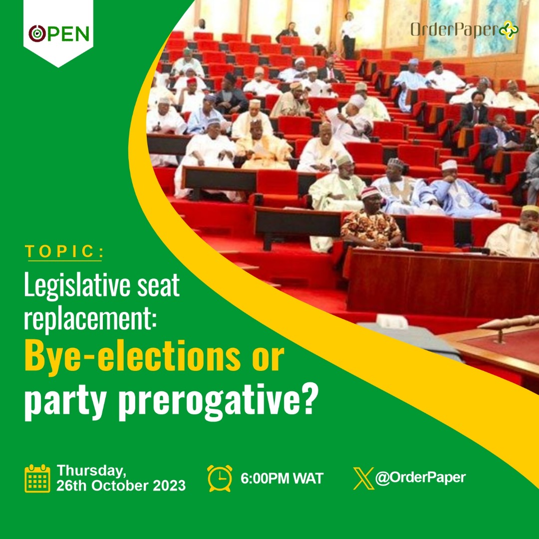 A recent Bill from @HouseNGR suggested that political parties be allowed to nominate candidates to fill a vacant seat instead of a Bye-election. Which will you choose: Bye-elections or party prerogative?🤔 @nassnigeria @NGRSenate @akinalabi @PNAfricawatch @ParlPress…