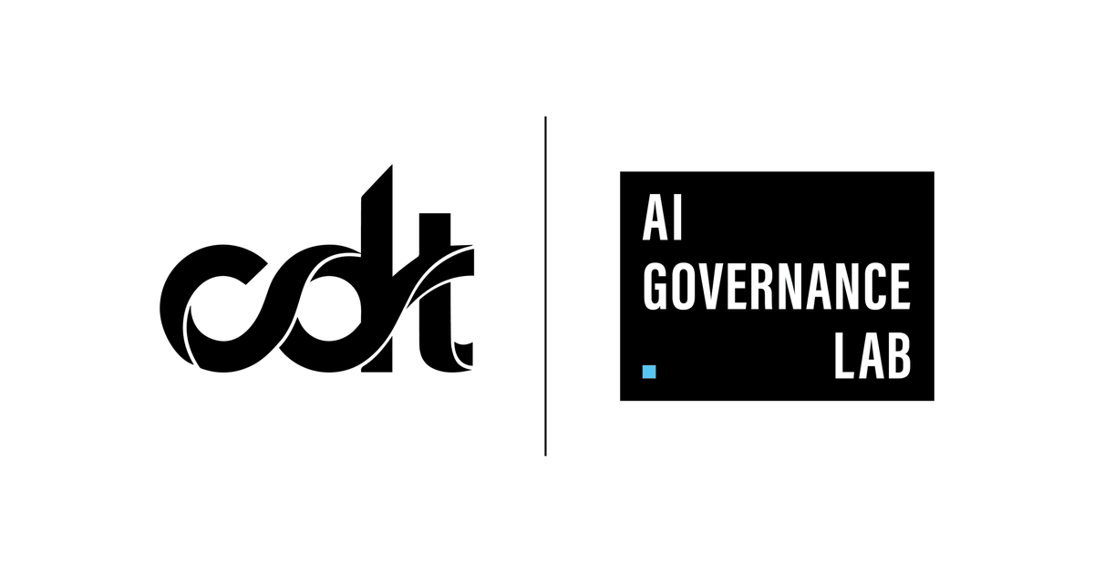 📢 BREAKING: Today, @CenDemTech is launching a new AI Governance Lab – an initiative to advance robust solutions that address the risks and harms of #ArtificialIntelligence systems – helmed by leading responsible #AI experts @mbogen and @KevinBankston: cdt.org/cdt-ai-governa…