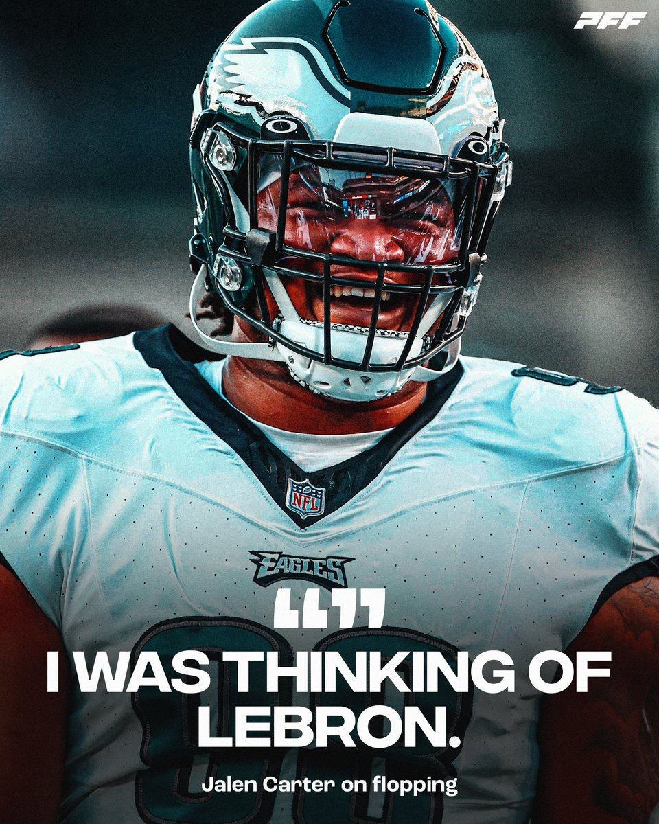 PFF's tweet image. Jalen Carter had some inspiration on his flop last night 🤣