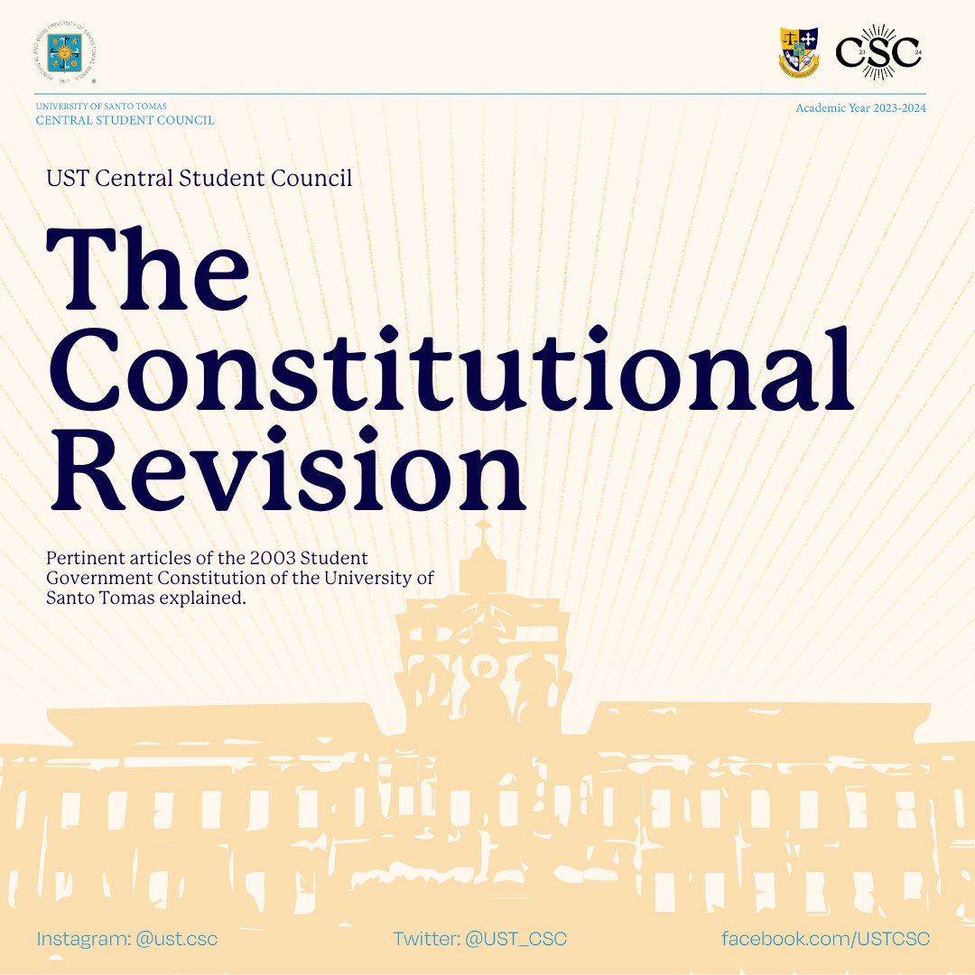 ust_csc's tweet image. 𝐂𝐨𝐧𝐬𝐭𝐢𝐑𝐞𝐯 𝐄𝐱𝐩𝐥𝐚𝐢𝐧𝐞𝐝 #𝟏
While CSC is on its journey to pursue the Constitutional Revision, we’d like to help you Thomasians understand the meaning of the following terms; Constitutional Assembly, Constitutional Convention, and Referendum.

#EmbracetheDawnwithCSC