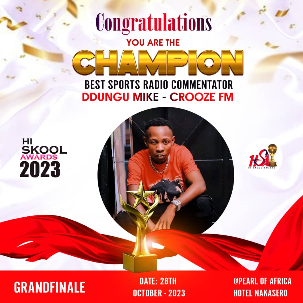 912CroozeFM's tweet photo. 🎉 Western Uganda's Biggest Radio secures another win. Congratulations Ddungu Mike @YiyoEjja 👏, keep up the good work! 👍
#NovemberLove 💕
#RadioCommentator 🎙️⚽️ https://t.co/M5LzjfYwHL