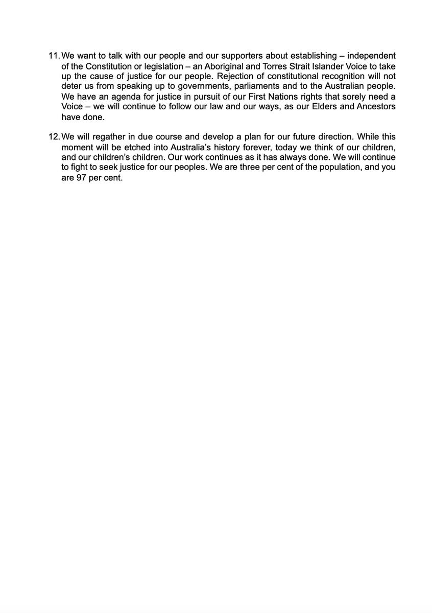 This is the open letter anti-Australia activists wrote after losing the #VoiceToParliament referendum, attacking Australians as shameful &Australia as an illegitimate nation.

I suspect it has same authors as #UluruStatement

They didn't manage to get anyone to sign it this time.