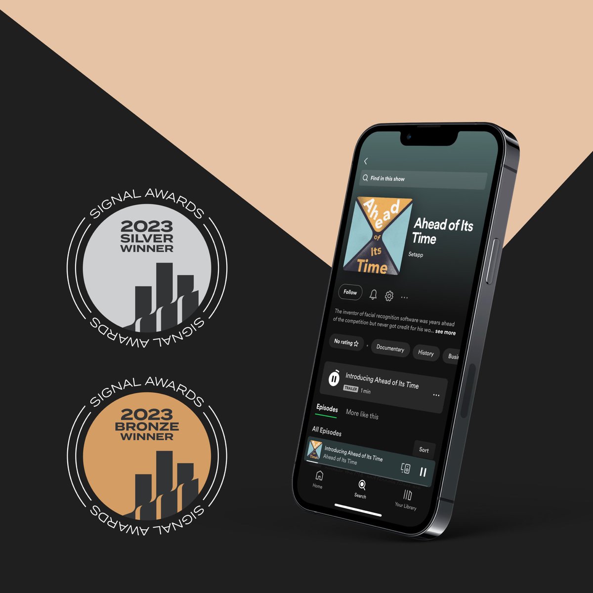 Yay, our Ahead of Its Time #podcast landed silver and bronze in @signalawards!  🥳 People love learning about tech underdogs who shaped the future! @pacificcontent, thank you for helping us create the show! 

Check out the winning episode on VR gloves: stpp.co/3QsH7WQ