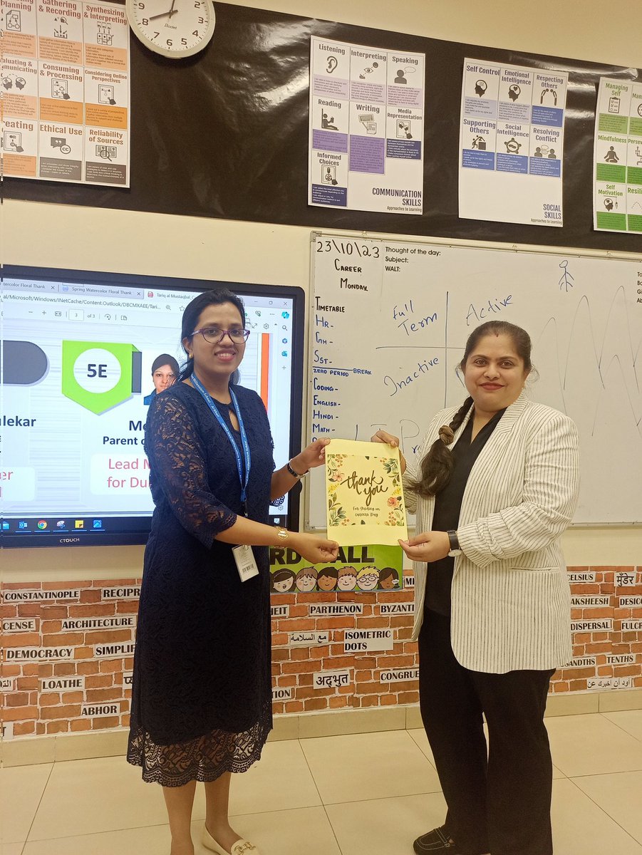 'Empowering day at our school's Careers Day celebration! Grateful for the parents Mrs. Monica Nair & Mrs Tejaswini Somiyajula who shared professional journeys providing valuable insights students. #CareerGuidance #ParentalSupport' @nmsprimary @ShettySampoorna @gemsnms_alkhail