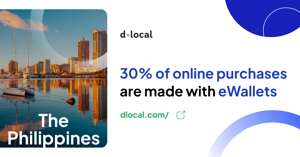 dLocalPayments's tweet image. In the #Philippines, 30% of online purchases are made with #eWallets. Explore the huge opportunities in this #eCommerce landscape. 

Click here to go deeper👇dlocal.com/online-payment…

#eCommerceInsights #PhilippinesMarket #dLocal #alternativepaymentmethods #PaymentSolution