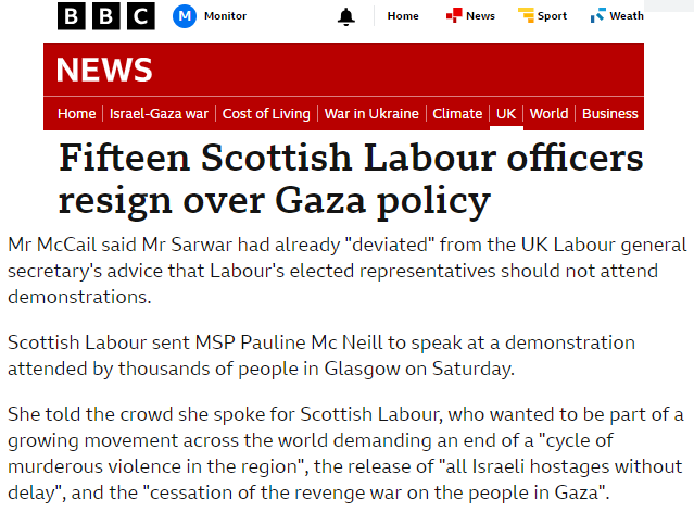 msm_monitor's tweet photo. We know Keir Starmer has barred Labour politicians from attending pro-Palestine demos. Now we need to know if Anas Sarwar sanctioned Pauline McNeill's appearance as a speaker. Why do we need to know? Because this is a major split, and Sarwar can't back both McNeill *and* Starmer. https://t.co/2wlK5NdbZe