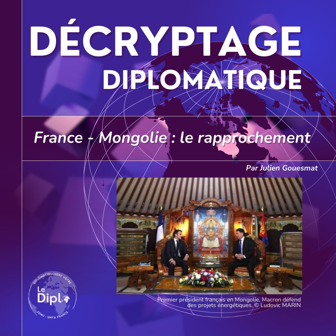 LeDiplo_fr's tweet photo. 📷 Le Diplo décrypte son actu de la semaine: le rapprochement entre la France et la Mongolie.
📷 Restez informés des dernières actualités grâce à nos analyses qui vous permettront de mieux comprendre les relations internationales & enjeux mondiaux.
#DiplomatiquementVotre https://t.co/hHRxJB40Ef