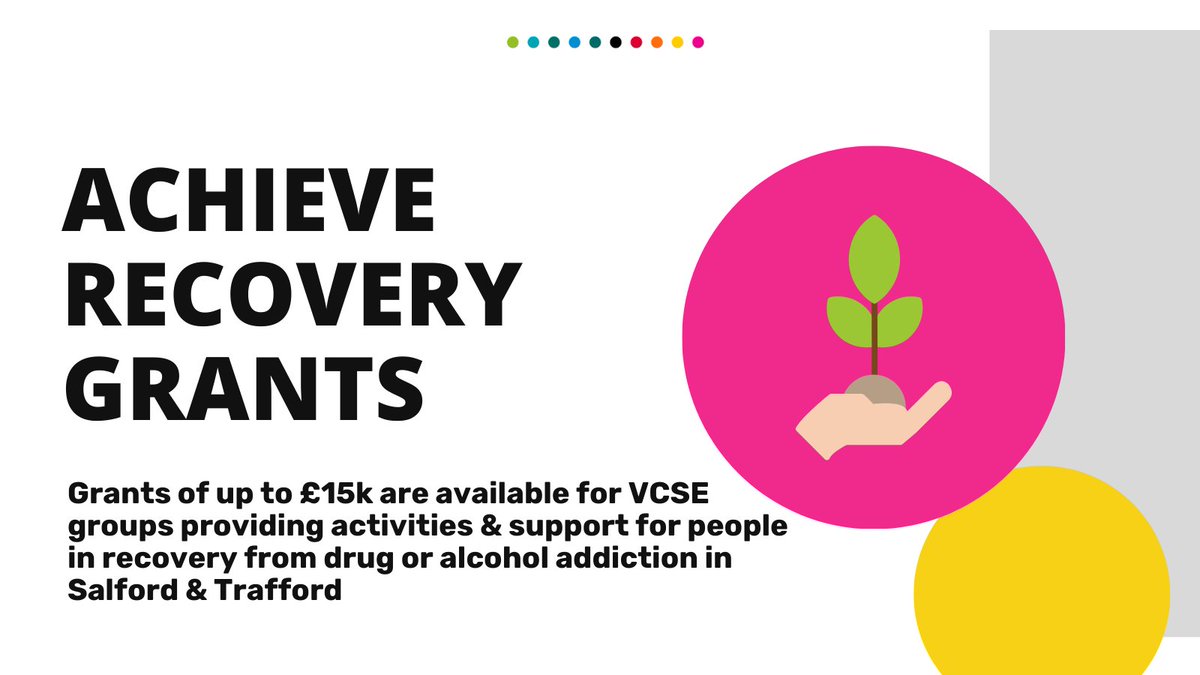 Grants of up to £15k are available for VCSE groups providing activities & support for people in recovery from drug or alcohol addiction in Salford & Trafford. Meet the funder on Thursday 26 Oct, 15.00-16.00 Find out more: lght.ly/cc8ee68