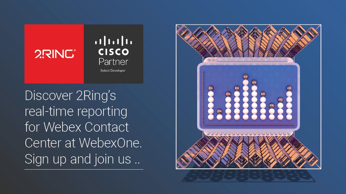2RingCX's tweet photo. π’ The countdown is almost over! #WebexOne starts tomorrow, and #2RingCX is all set to impress you in the expo hall with live demosπ. Don't forget to visit our booth for a deep dive into #realtimereporting for #WebexContactCenter. See you there! #WxCC #WebexCC #CiscoCC #CX https://t.co/Lzwx7n2dPG