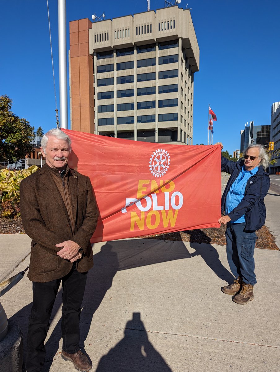 I participated in a flag-raising ceremony at city hall to end polio along with the Rotary clubs of Oshawa.

#Oshawa #flagraising #endpolio #cityhall #rotaryclub