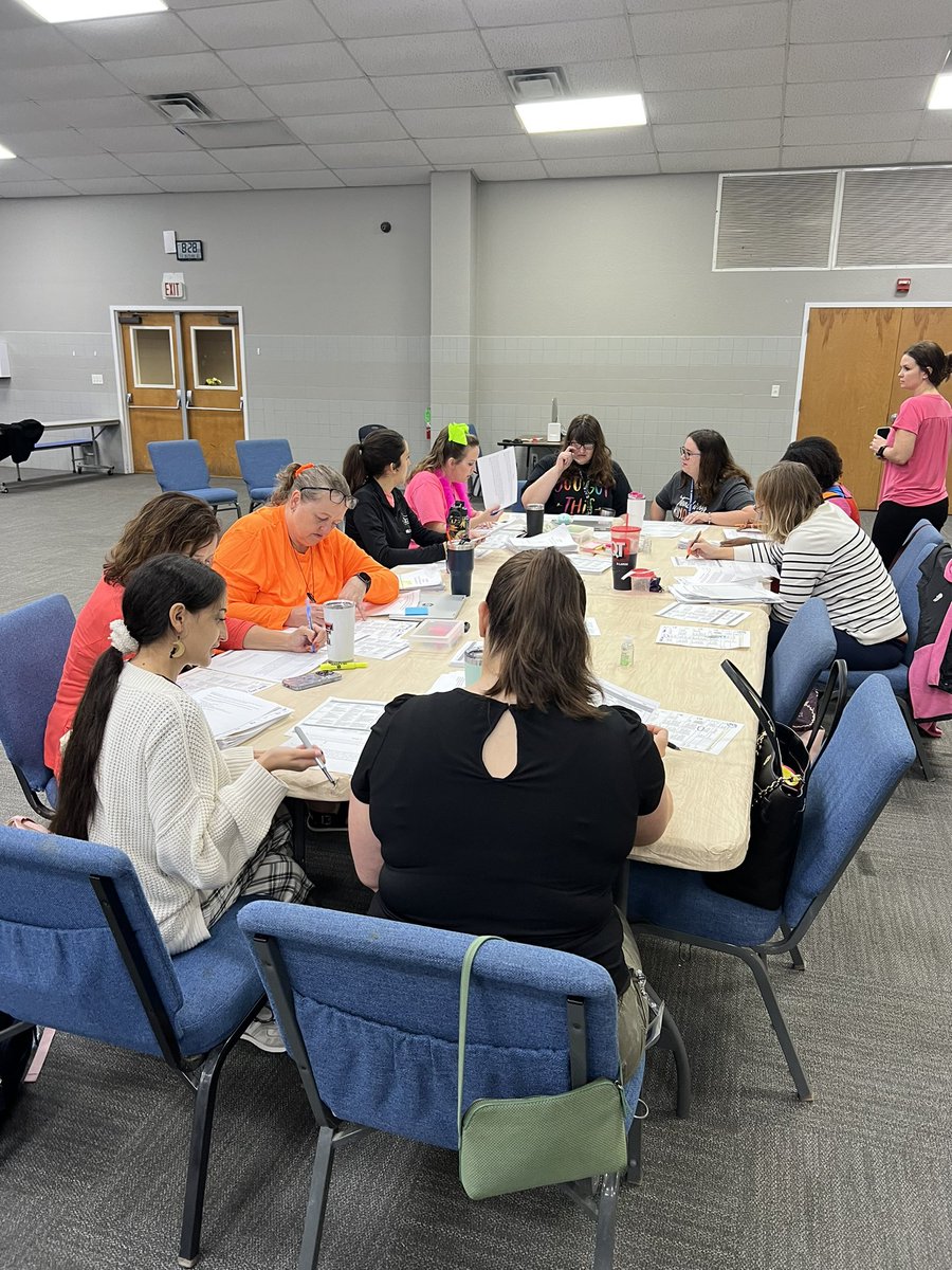 We’re working together on writing <a href="/jisdstudents/">Jarrell ISD Student Services</a>! Third grade teachers &amp; Eng.I &amp; Eng. II teachers are scoring ECR writing inventories! <a href="/Jarrell_ISD/">Jarrell ISD</a> <a href="/MsEissler/">Margaret Eissler</a>