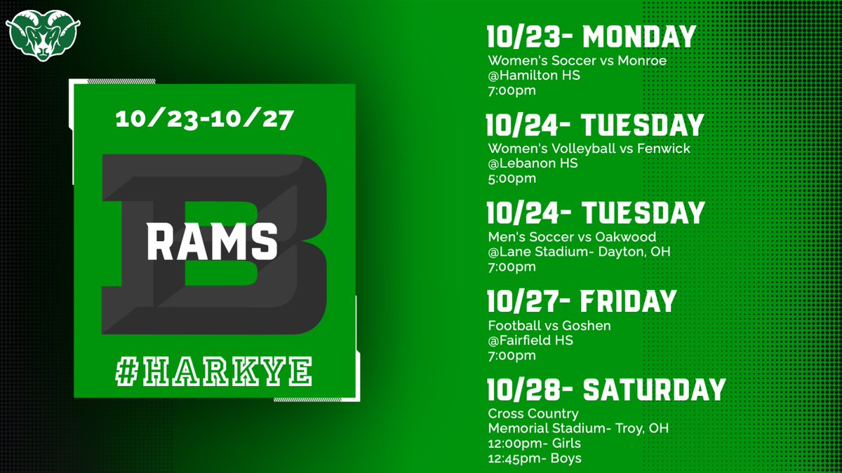 Playoff action this week! Stay tuned for ticket info on each game. 

#HarkYe 🐏