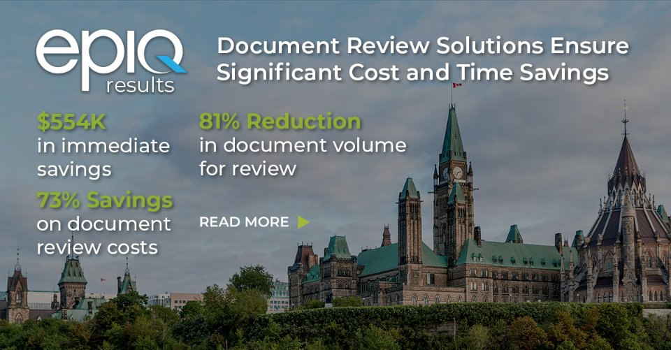 Discover how Epiq, using advanced analytics, minimized the initial data set and met tight bureau-imposed deadlines in today’s case study spotlight.

#government #competitionlaw #antitrust #competitionbureau #canadianlaw #advancedanalytics #casestudy

epiqglobal.com/en-us/resource…