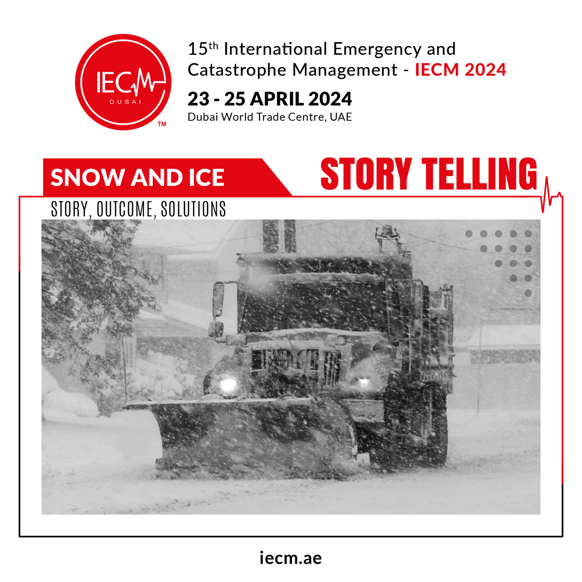Storytelling at IECM, join the conversation at Dubai World Trade Centre from 23-25 April 2024. For more information visit iecm.ae or email at info@iecm.ae #Emergency #CatastropheManagement #Exhibition #AirSupportServices #AirportRapidResponse #AmbulanceServices