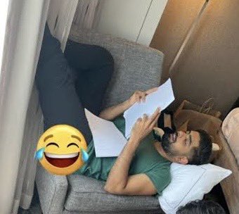 DrUsman674's tweet photo. Babar Azam preparing for post match presentation 
“Definitely we were not up to the mark”

#PAKvsAFG #CWC2023 #AFGvsPAK https://t.co/Kjtfp8T4ge