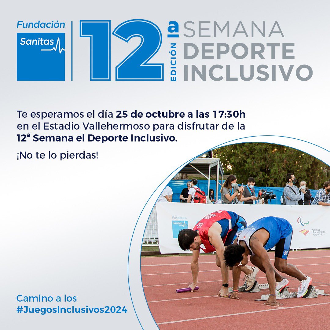 Estoy muy contenta de formar parte de las 12ª Semana del #DeporteInclusivo de @FundacionSanitas @F_Sanitas #deporteinclusivo #juegosinclusivos2024