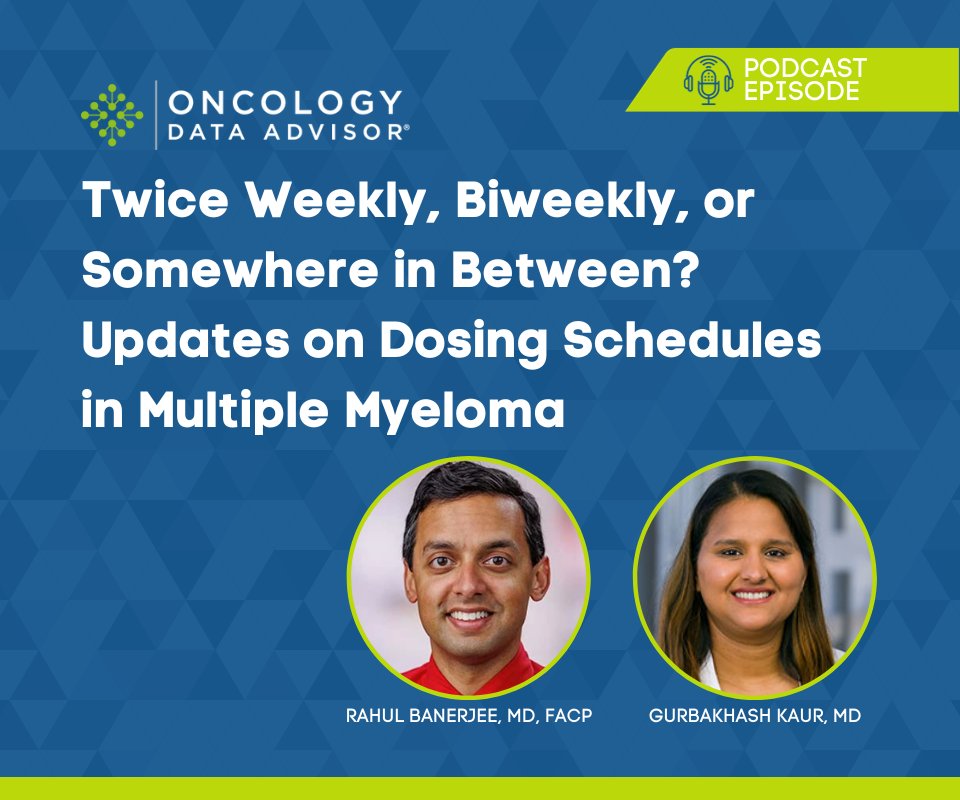 OncData's tweet photo. Check out this podcast in which @RahulBanerjeeMD and @GKaurMD discuss the advantages and disadvantages of different #dosing schedules of therapies used to treat multiple #myeloma. 

Listen to the podcast here! https://t.co/1h7SDzzVlF

#mmsm #MultipleMyeloma https://t.co/9EeVeF7kp5