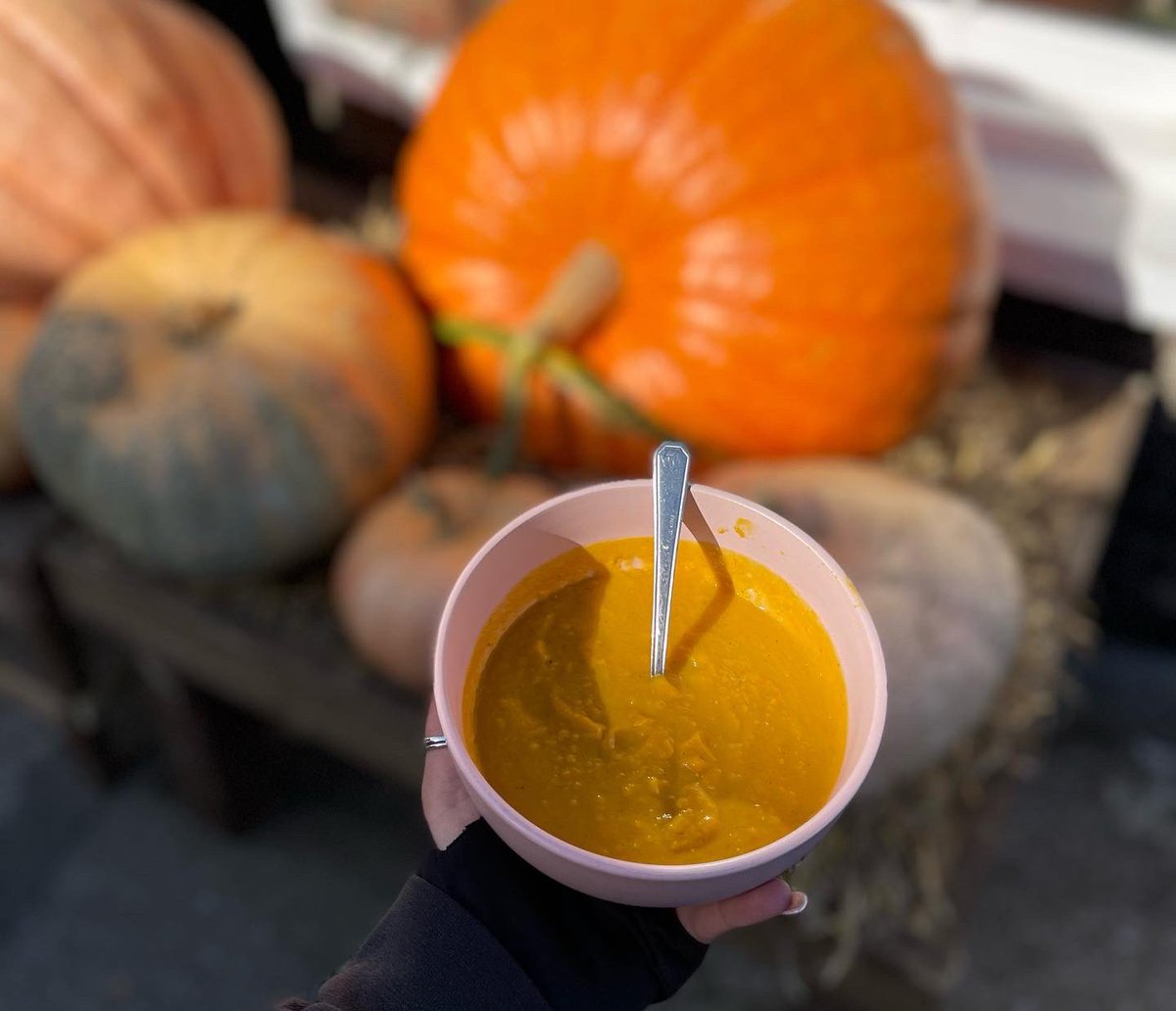 KTCityFarm's tweet image. 🥣 ITS PUMPKIN SEASON 🎃 
We have 25 gourdgeous pumpkins for sale!!!! £1 per kilo ⚖️
Perfect for carving &amp;amp; cooking!!! 
Please see a member of staff to purchase a 🎃 On Tuesday we made a lovely warming pumpkin soup with 6 students. Recipe attached 
🧡