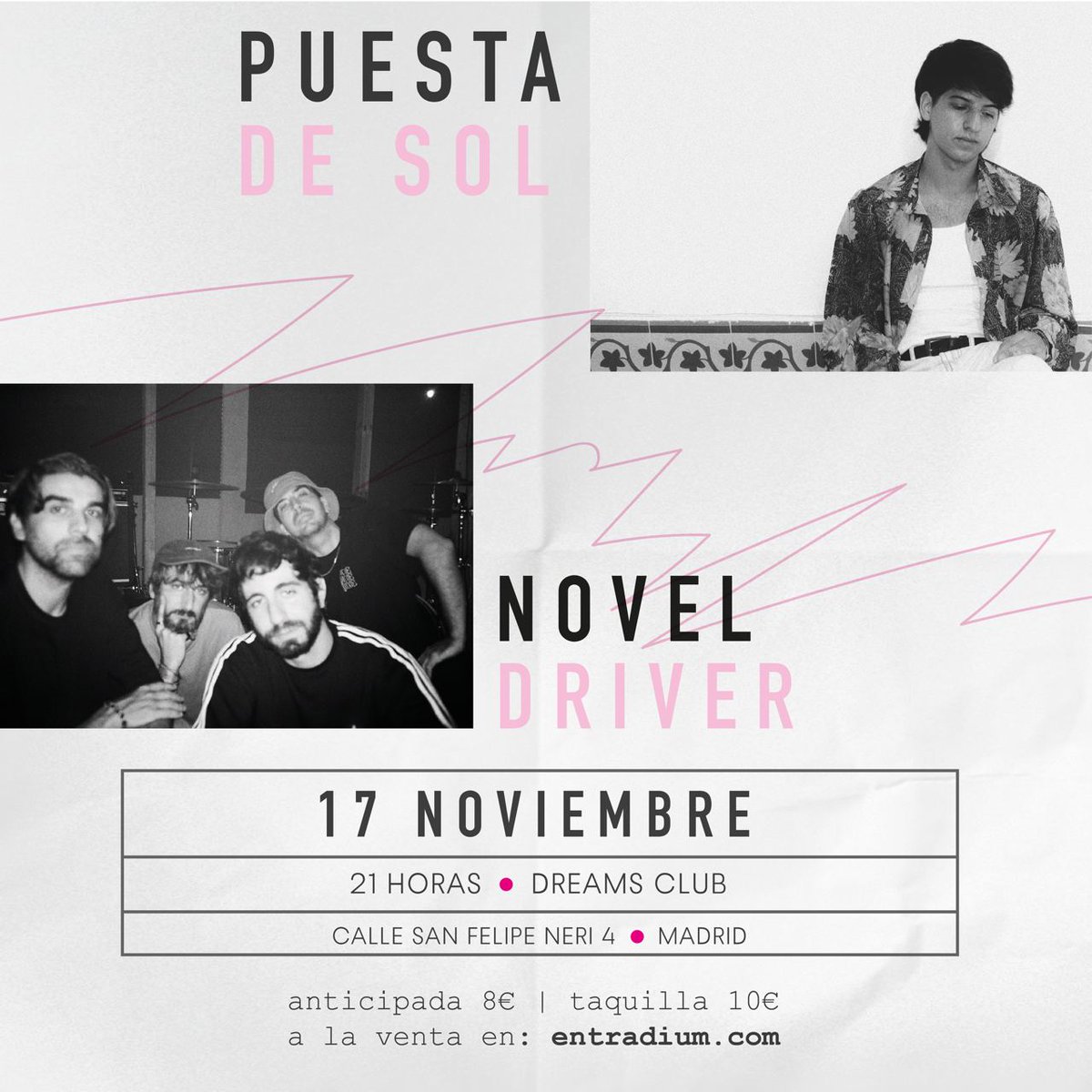 Y bueno, nos vemos el 17 de noviembre en Dreams Club en Madrid Tocaremos temas nuevos, porque sí, tenemos temas nuevos para vosotros que saldrán en breve 🫂