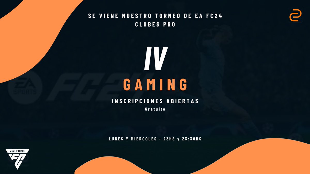 ivgaming_e's tweet photo. 🟠 INSCRIPCIÓNES || #EAFC24 🔵

Los invitamos a participar de nuestro torneo de #EAFC24 en la modalidad Clubes Pro

La inscripción es gratuita y con premio económico!

Aquellos interesados en participar pueden comunicarse por mensaje privado https://t.co/3EMydSBJTT