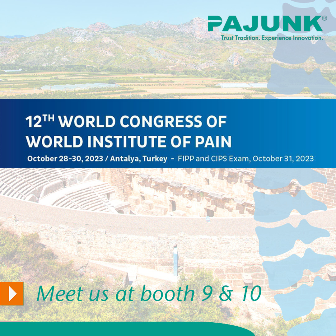 Pajunk_Global (@pajunk_global) on Twitter photo ⏰ The 12th world congress of <a href="/WorldInstPain/">World Institute of Pain</a> in Antalya is only 5 days away.
📍 We look forward to seeing you at booth 9 & 10!
#WIP2023 #reliablepartner #chronicpain #nerveblock #chronicpainmanagement #nopainmoregain #pajunkinnovation #painmanagement ⏰ The 12th world congress of <a href="/WorldInstPain/">World Institute of Pain</a> in Antalya is only 5 days away.
📍 We look forward to seeing you at booth 9 & 10!
#WIP2023 #reliablepartner #chronicpain #nerveblock #chronicpainmanagement #nopainmoregain #pajunkinnovation #painmanagement