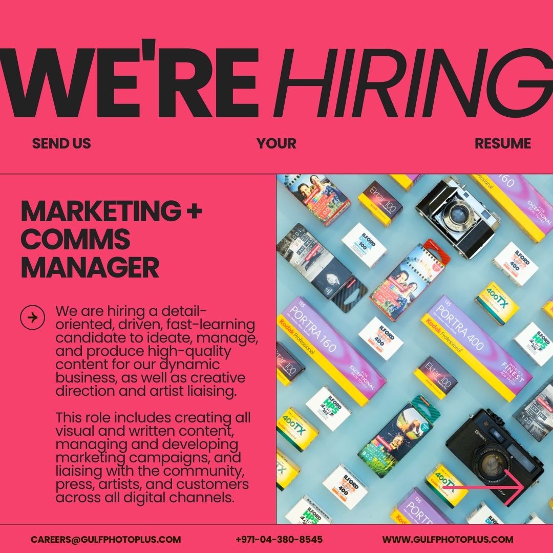 gulfphotoplus's tweet photo. WE’RE HIRING! 

———
We're excited to announce that we're currently seeking a personable individual to join our team - for a full-time position:

Marketing + Communications Manager

Apply now via the link below!
https://t.co/LakCPdbojy https://t.co/hKYGW77kHG